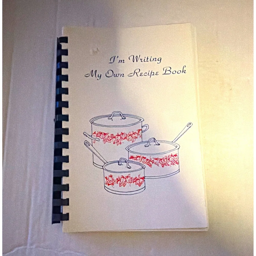 Vintage DIY Blank Recipe Book Spiral Bound Journal Handwritten Recipes White